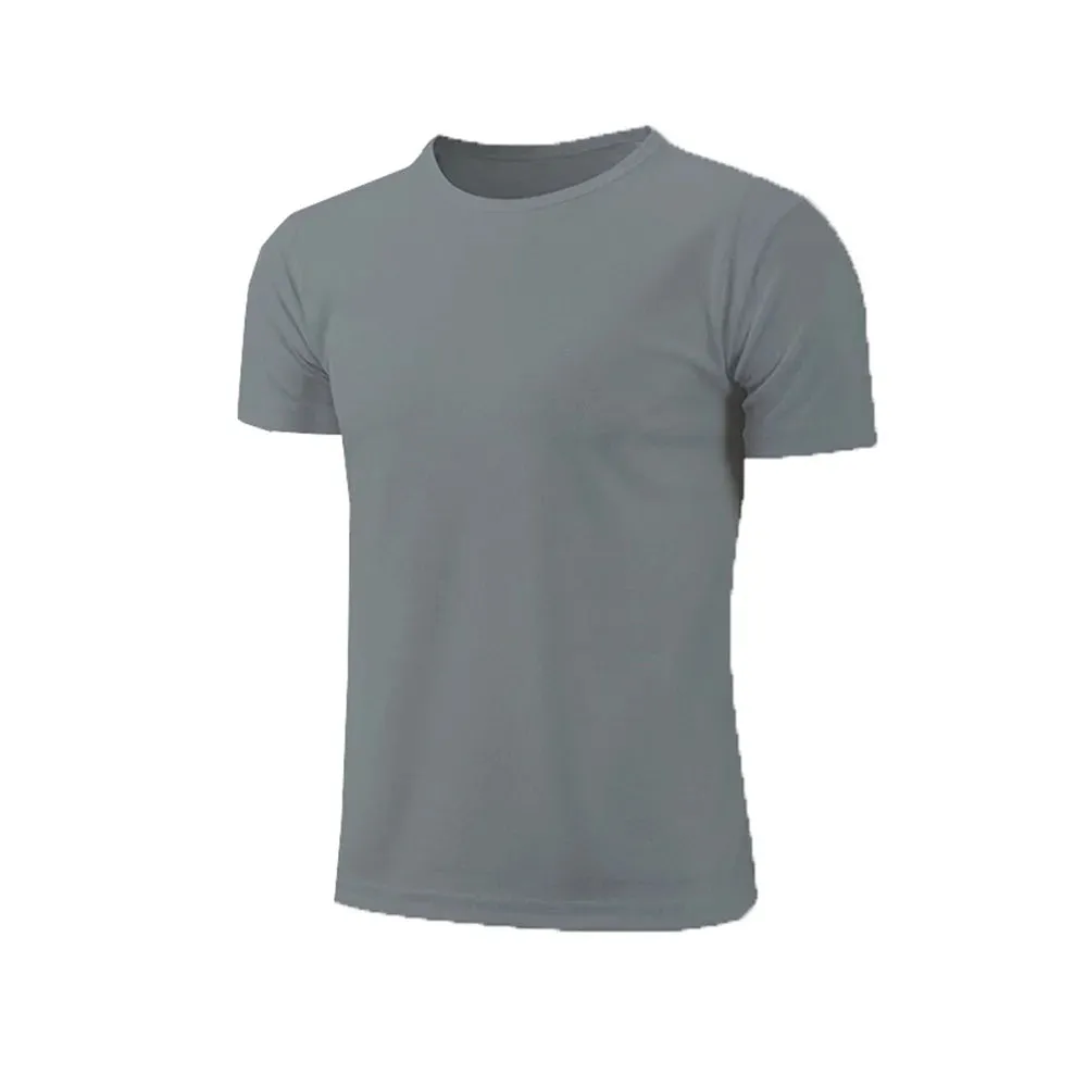 2024 New Men Solid color T-shirt men Sporting Casual Tee Shirt Male Gym Running Black Quick dry T-shirt Fitness Sports