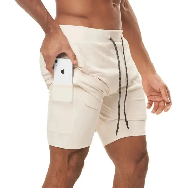 5XL Mens 2 in 1 Running Shorts