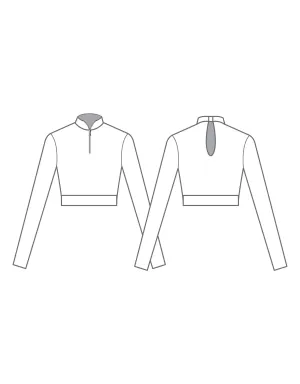 Accent Zipper Front Crop Top