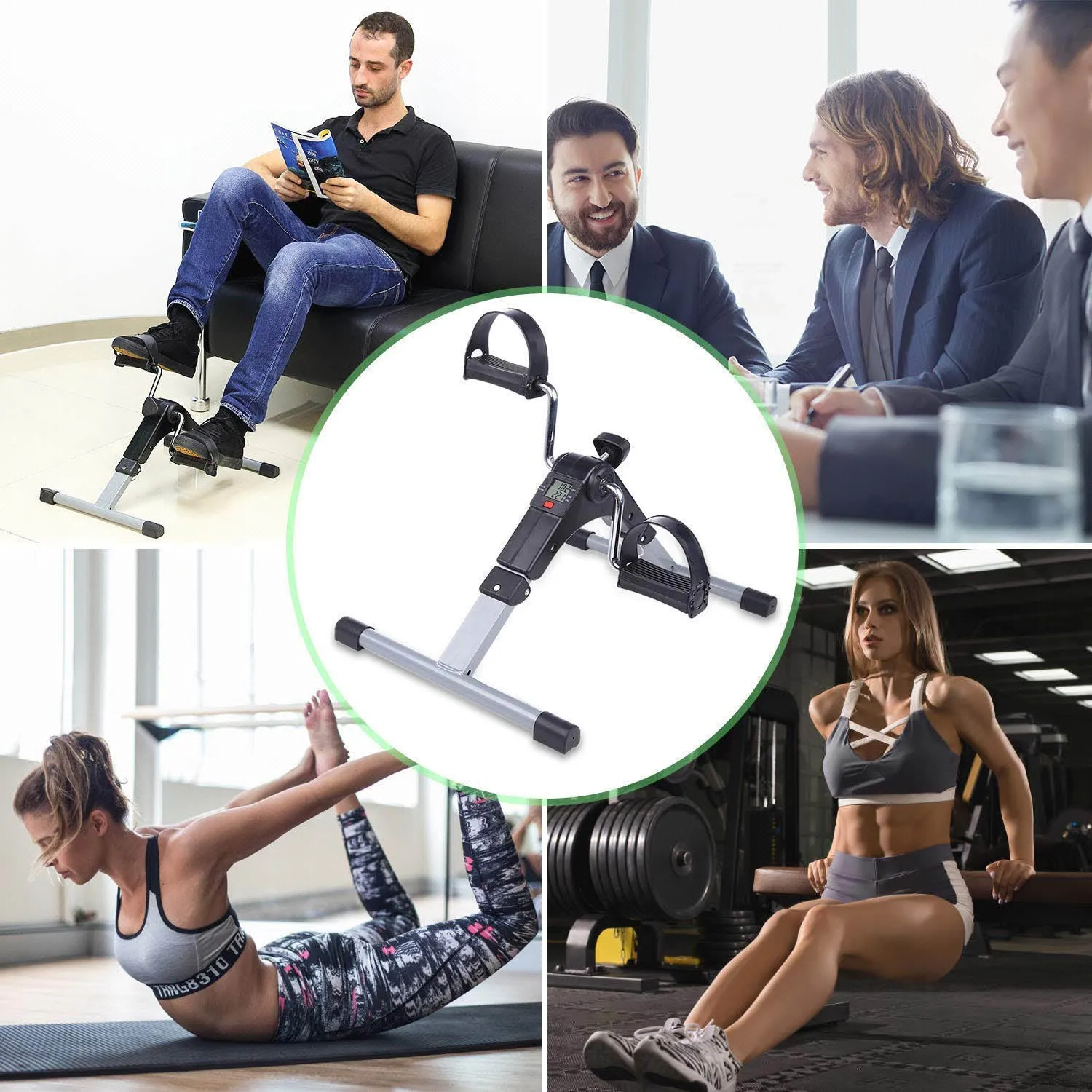 Arm & Leg Pedal Exerciser Variable Resistance with LCD Display