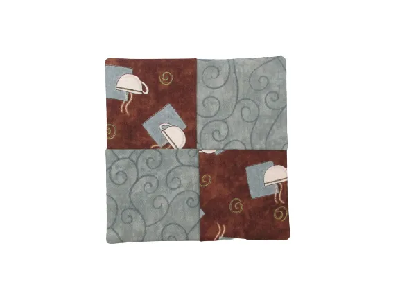 Criss Cross Coasters - Moda Bistro Coffee Cup and Swirl Blue Brown