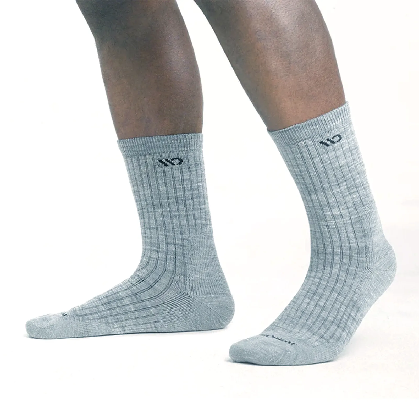 Darn Tough Wide Open Solid Cushioned Micro Crew Sock (Men) - Light Grey