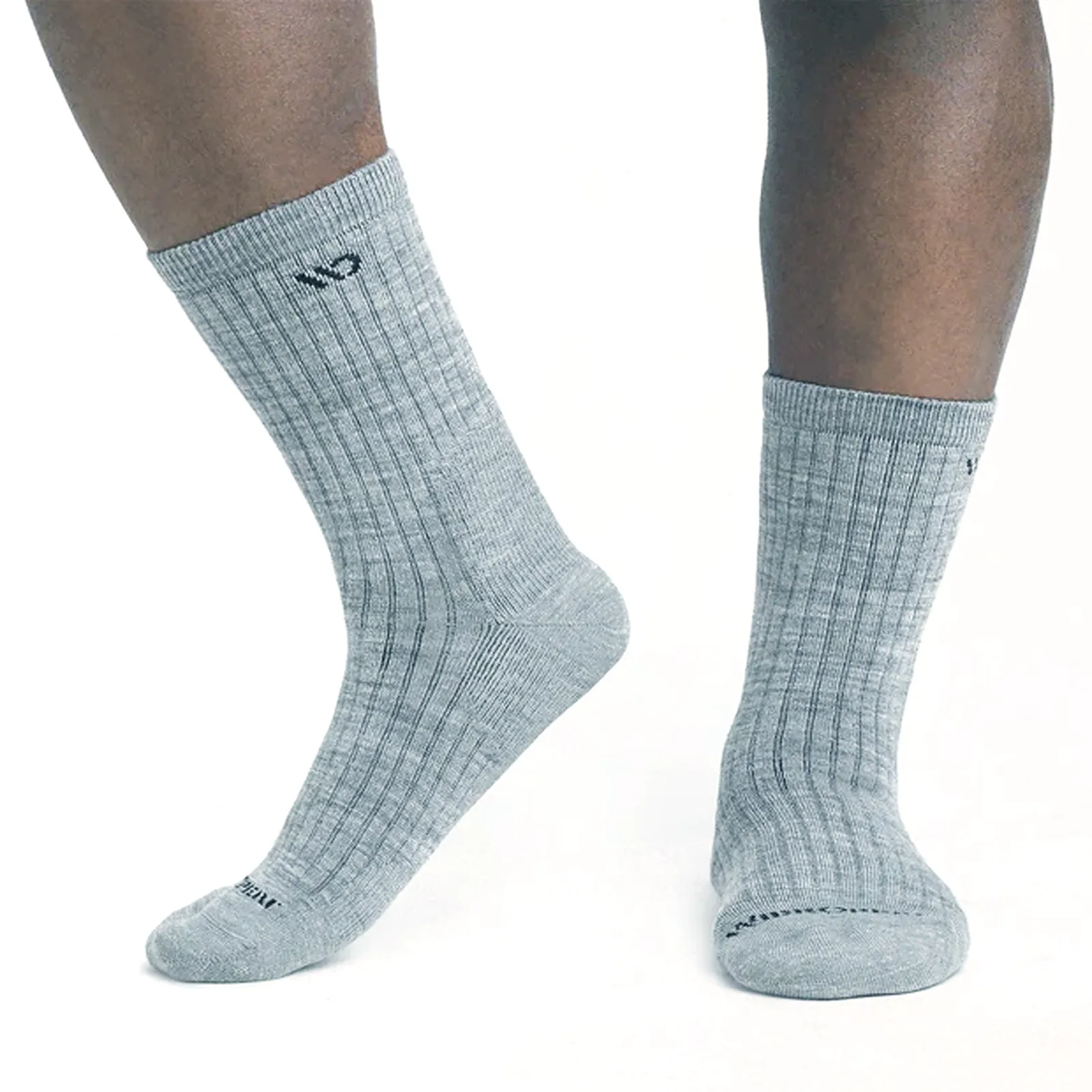 Darn Tough Wide Open Solid Cushioned Micro Crew Sock (Men) - Light Grey