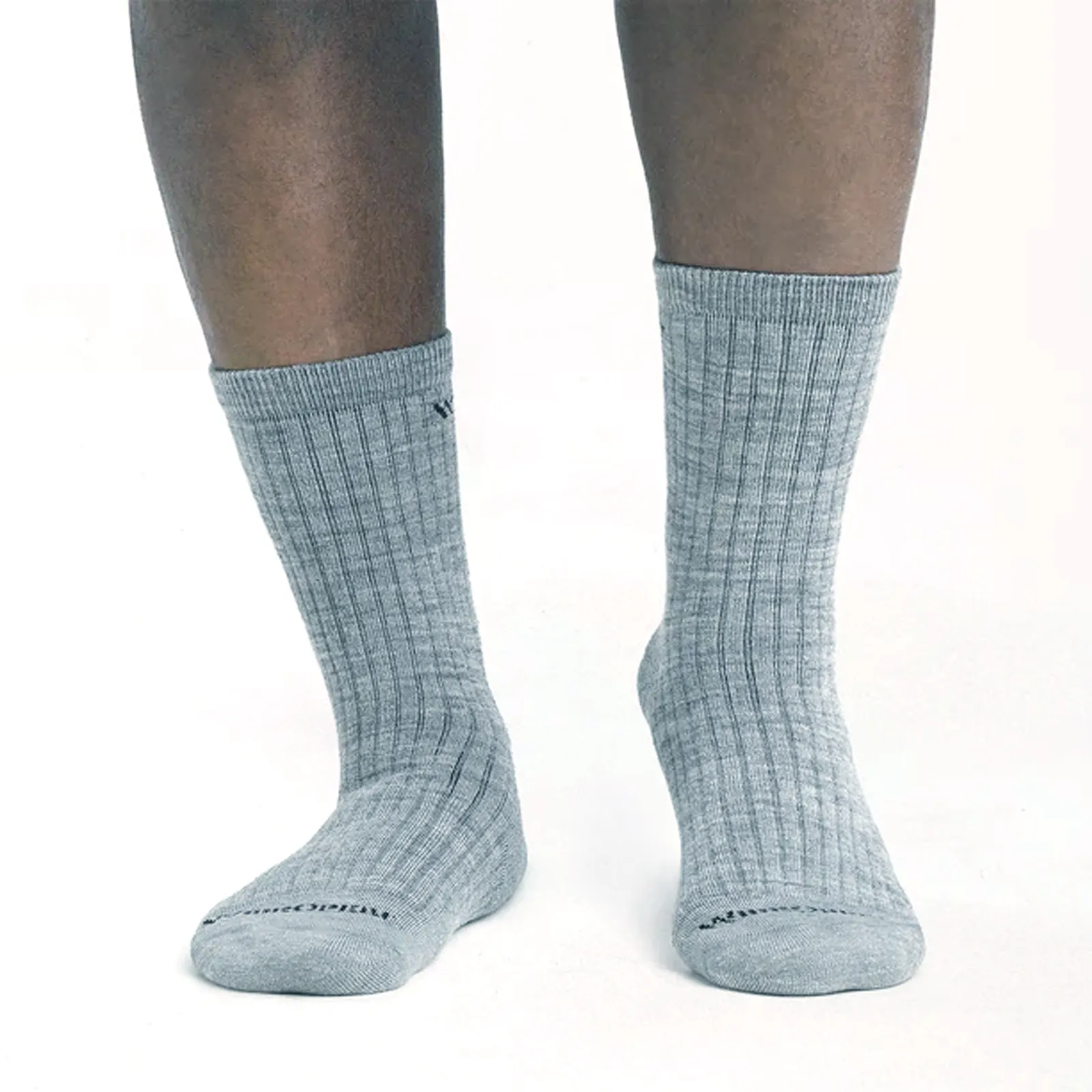 Darn Tough Wide Open Solid Cushioned Micro Crew Sock (Men) - Light Grey