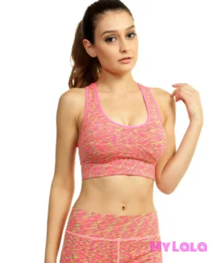 Digital Heather Sports Bra (Coral)