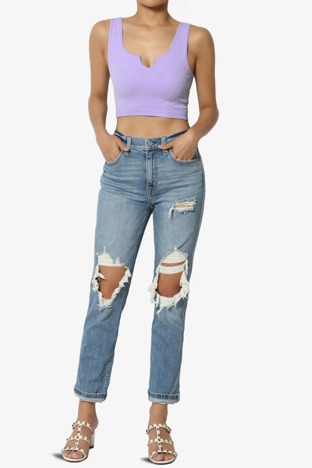 Effie Scoop Neck Ribbed Seamless Crop Tank Top