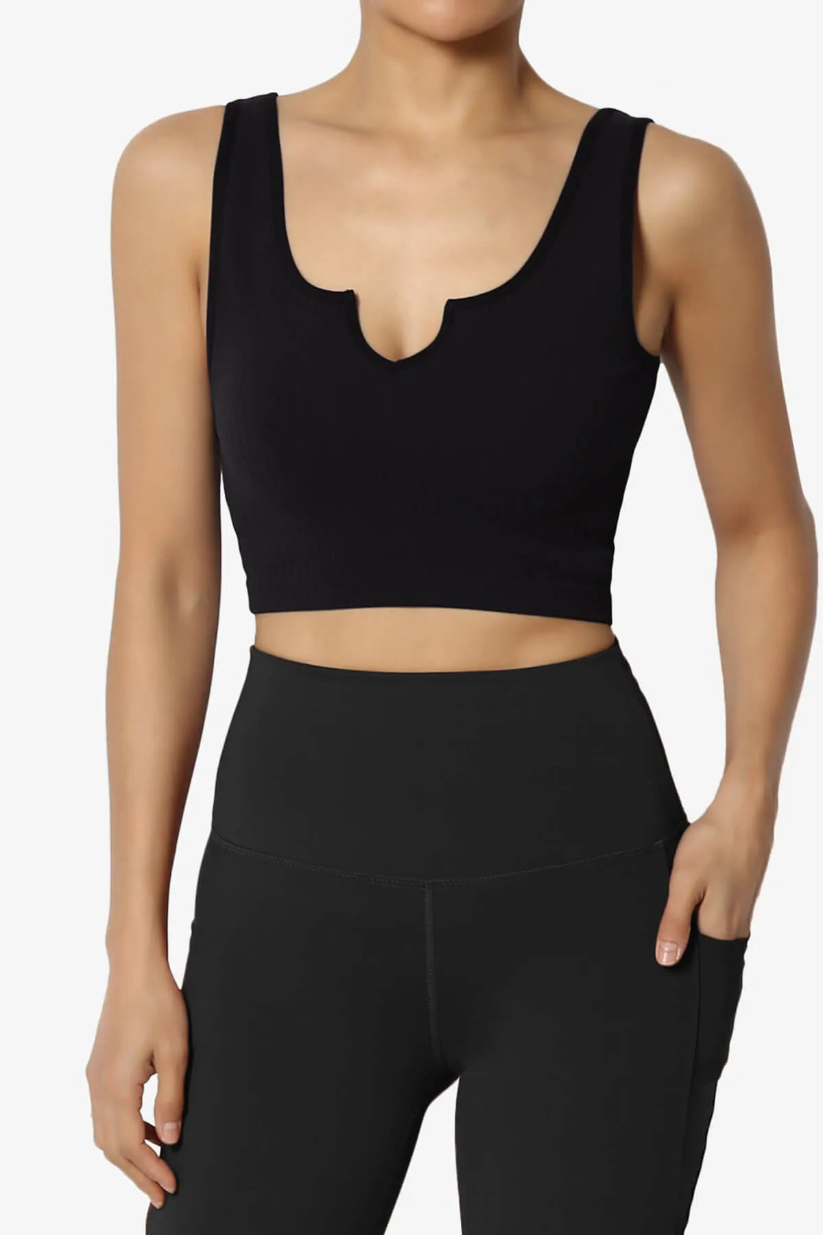 Effie Scoop Neck Ribbed Seamless Crop Tank Top
