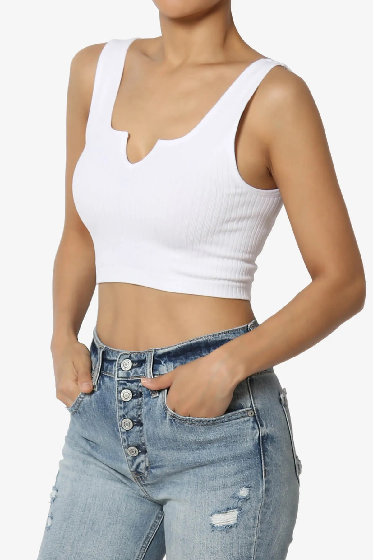 Effie Scoop Neck Ribbed Seamless Crop Tank Top