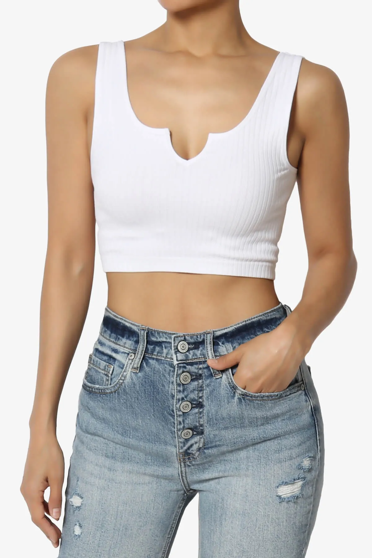 Effie Scoop Neck Ribbed Seamless Crop Tank Top