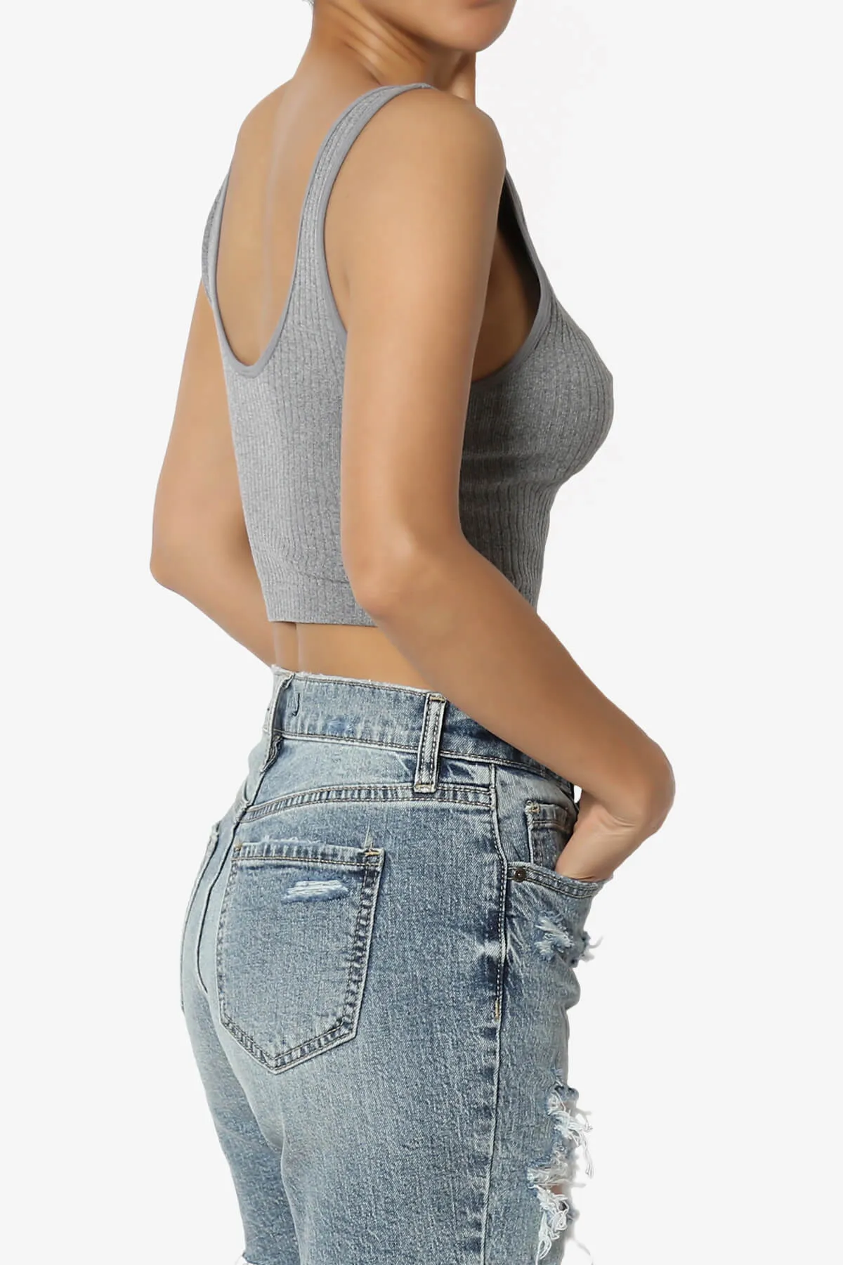 Effie Scoop Neck Ribbed Seamless Crop Tank Top