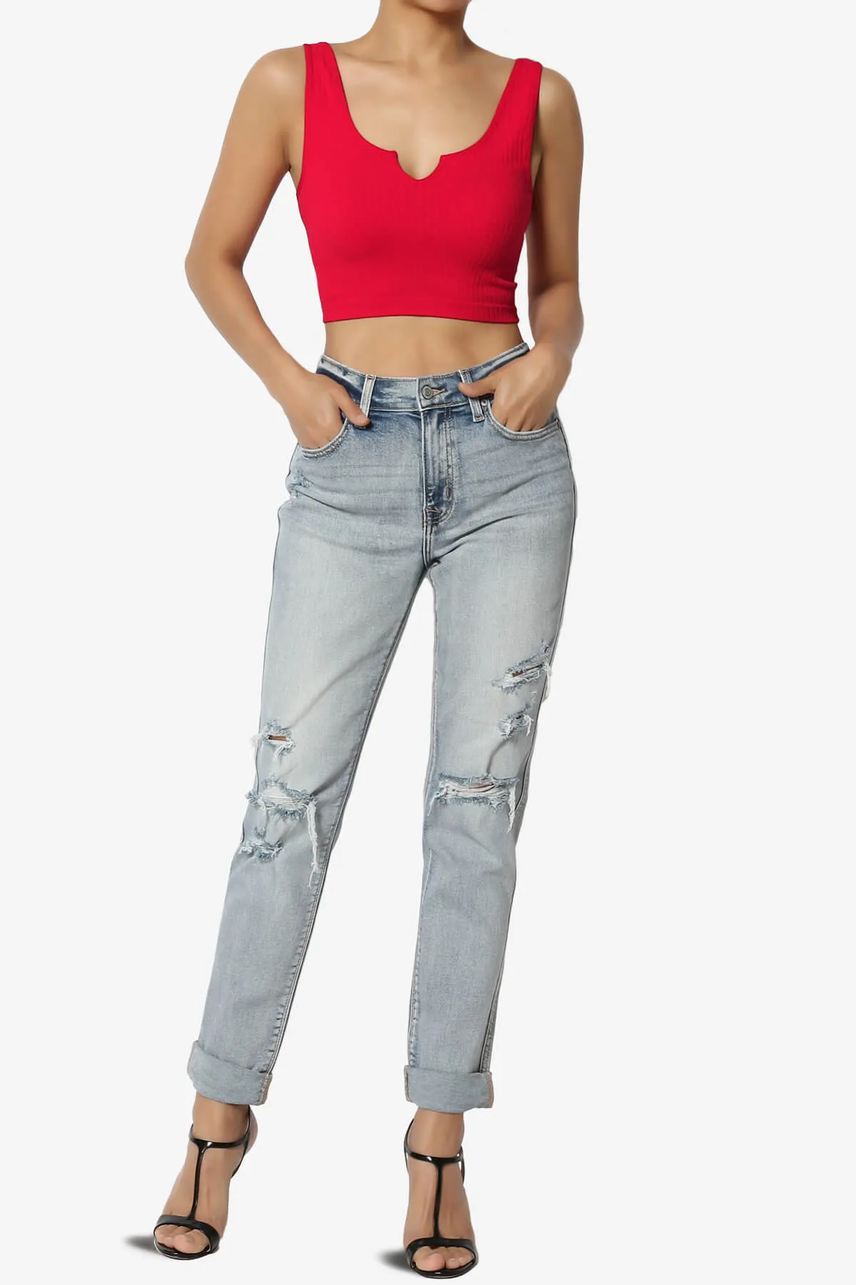 Effie Scoop Neck Ribbed Seamless Crop Tank Top