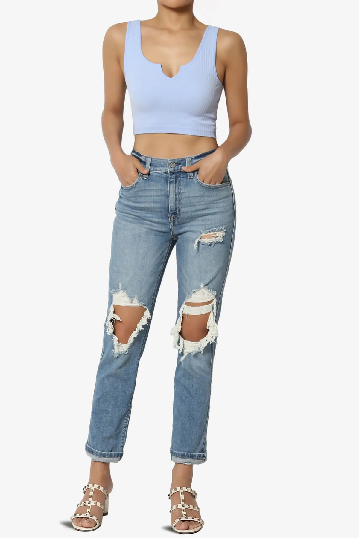 Effie Scoop Neck Ribbed Seamless Crop Tank Top