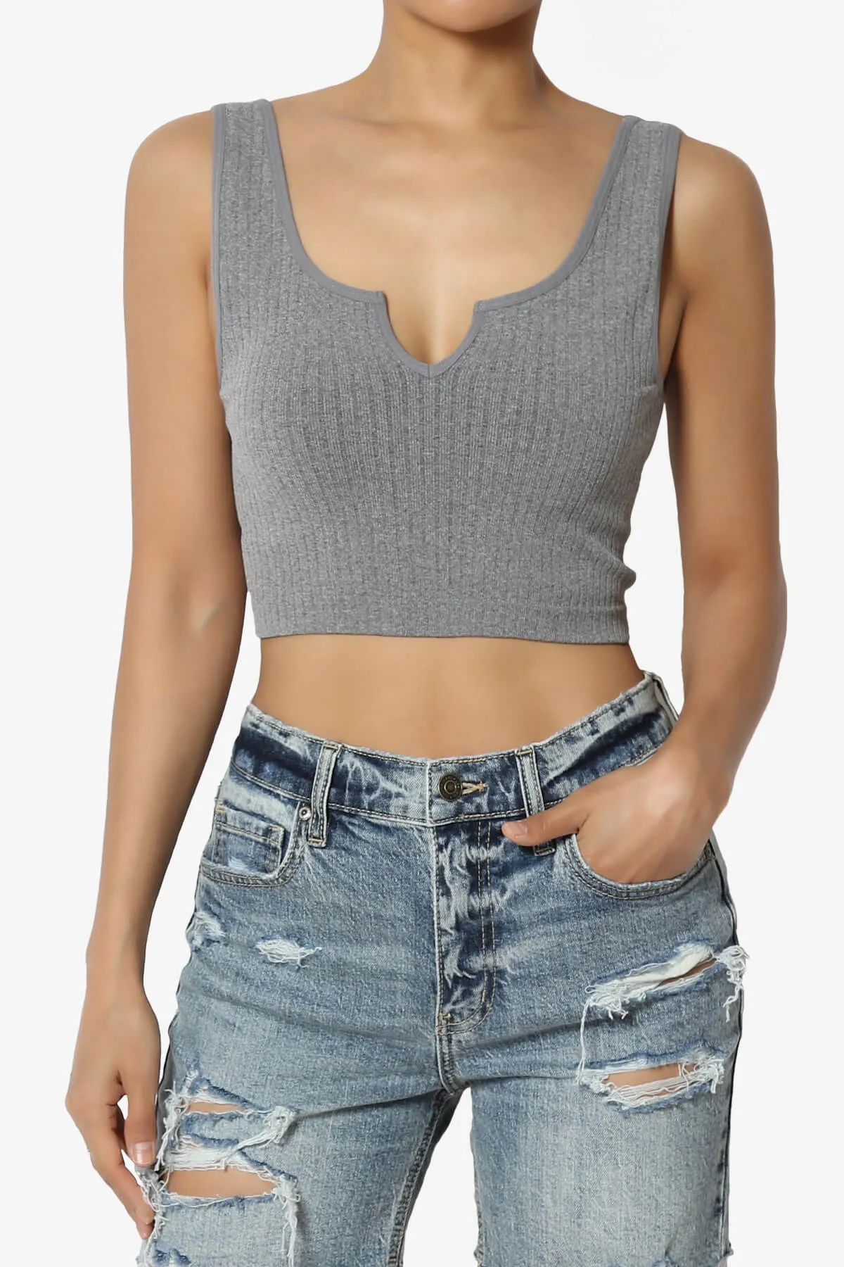Effie Scoop Neck Ribbed Seamless Crop Tank Top