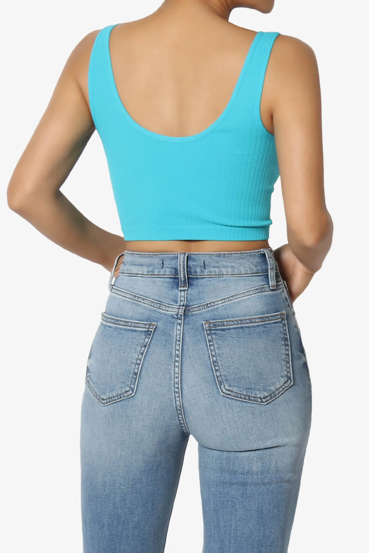 Effie Scoop Neck Ribbed Seamless Crop Tank Top