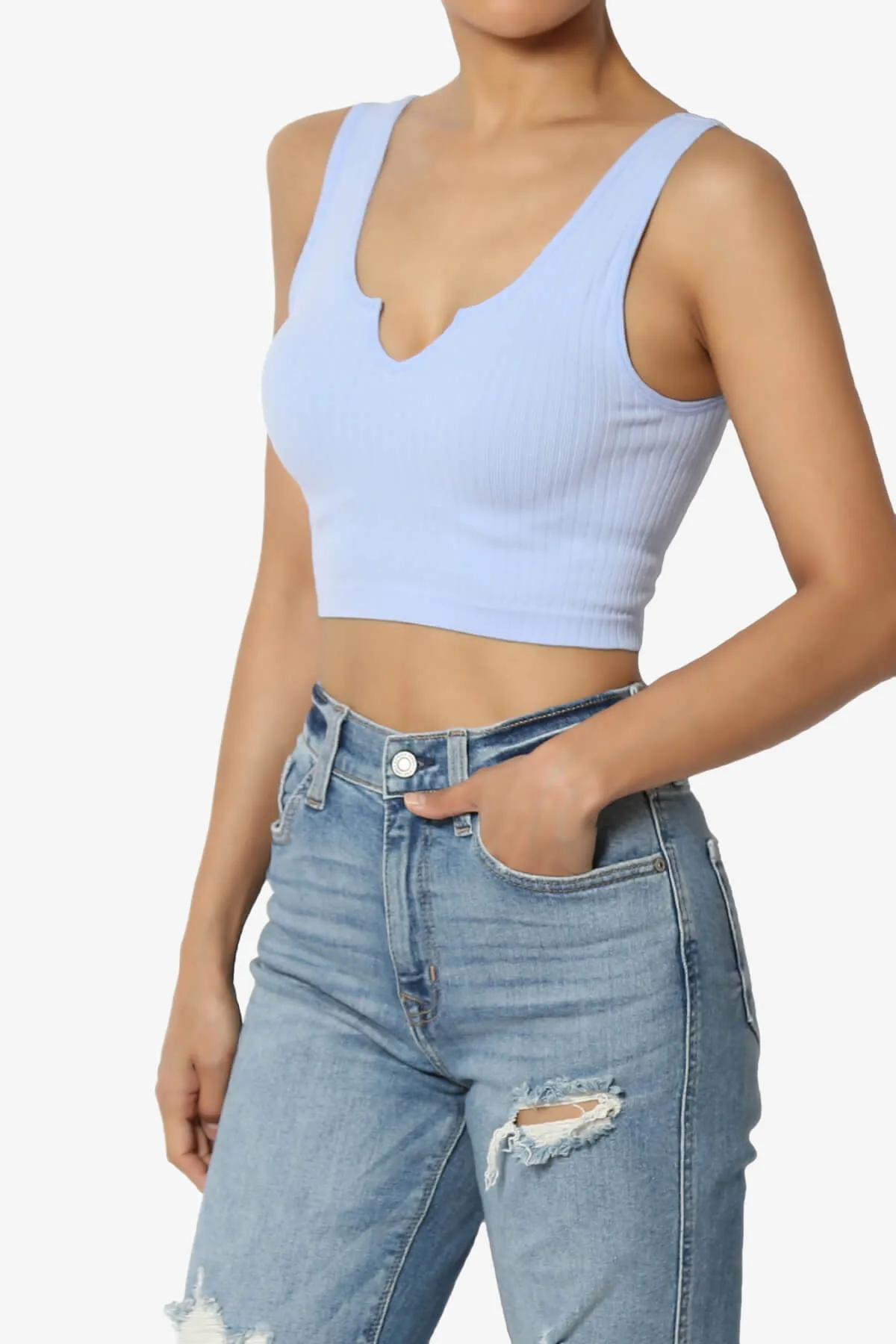 Effie Scoop Neck Ribbed Seamless Crop Tank Top