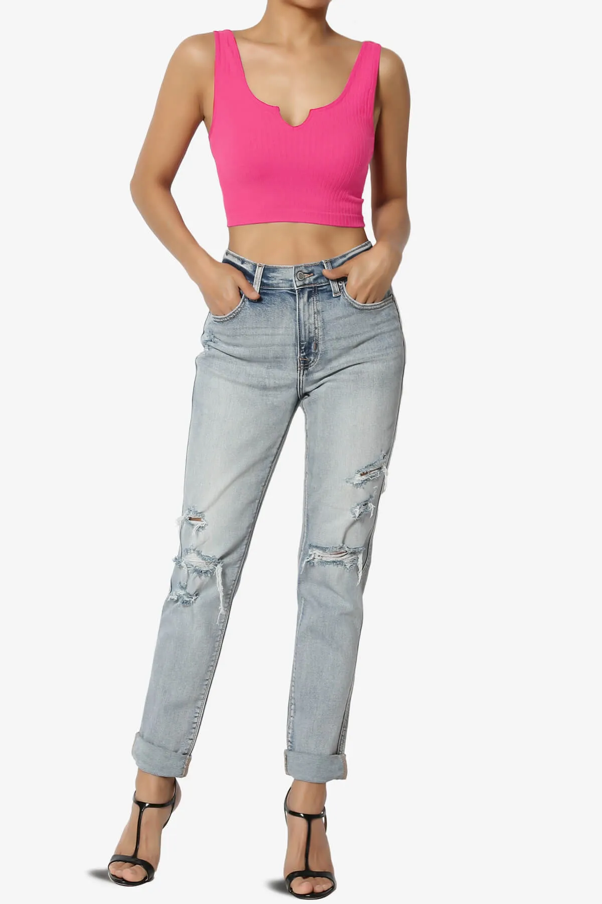 Effie Scoop Neck Ribbed Seamless Crop Tank Top