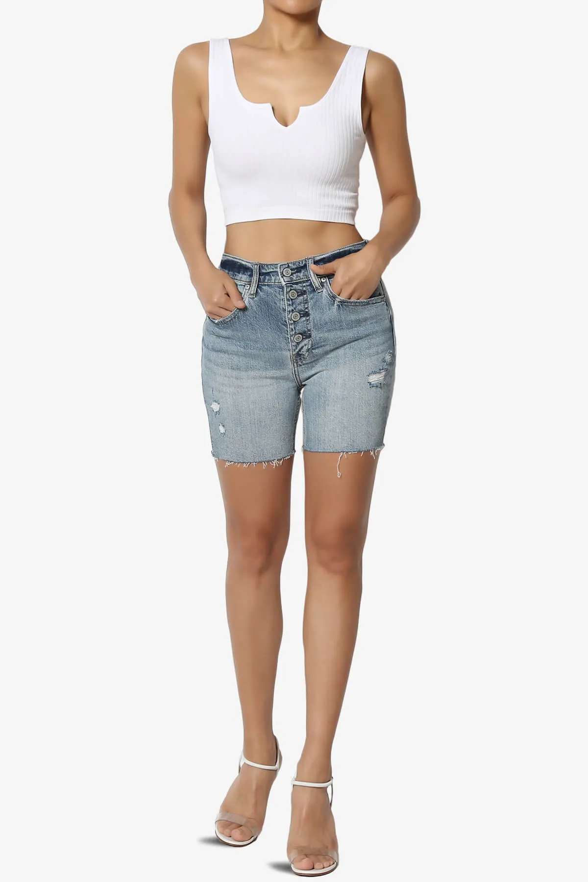 Effie Scoop Neck Ribbed Seamless Crop Tank Top
