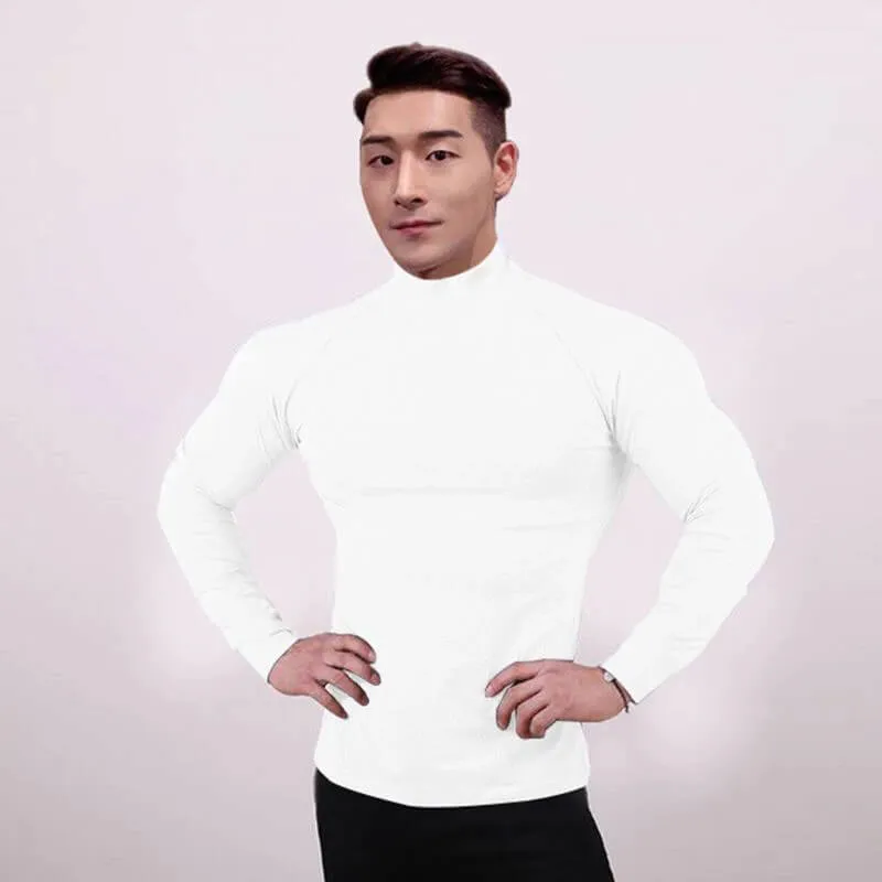 Gym Quick Dry Long Sleeves Shirt / Male Sports Turtleneck - SF0646