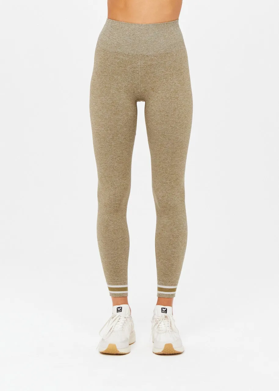 Marle Seamless Dance Midi Pant, Olive Marble