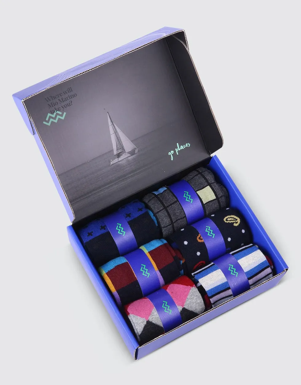 Men's Bold Designer Dress Socks 6 Pack
