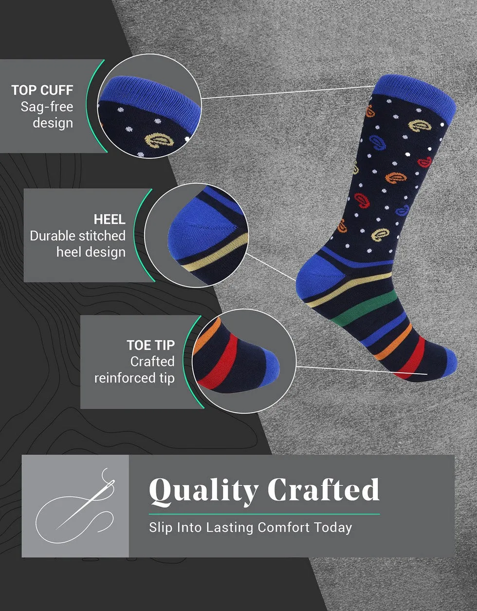 Men's Bold Designer Dress Socks 6 Pack