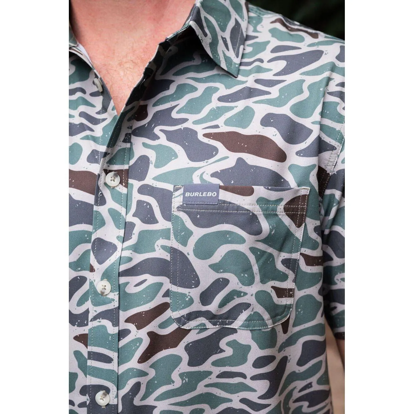 Men's Burlebo Performance Button Up PBU-RDC-SS