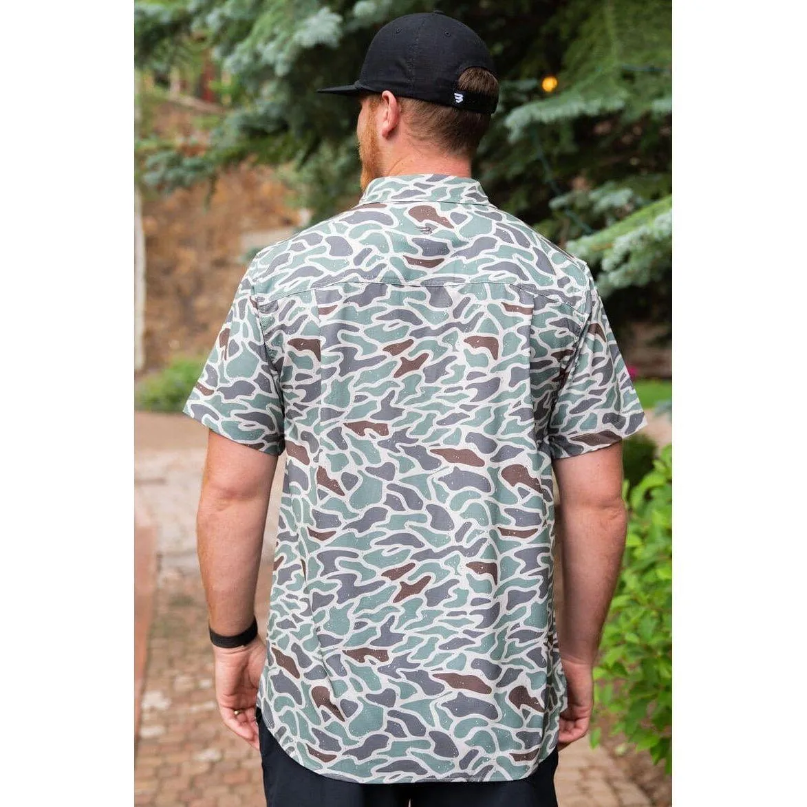 Men's Burlebo Performance Button Up PBU-RDC-SS