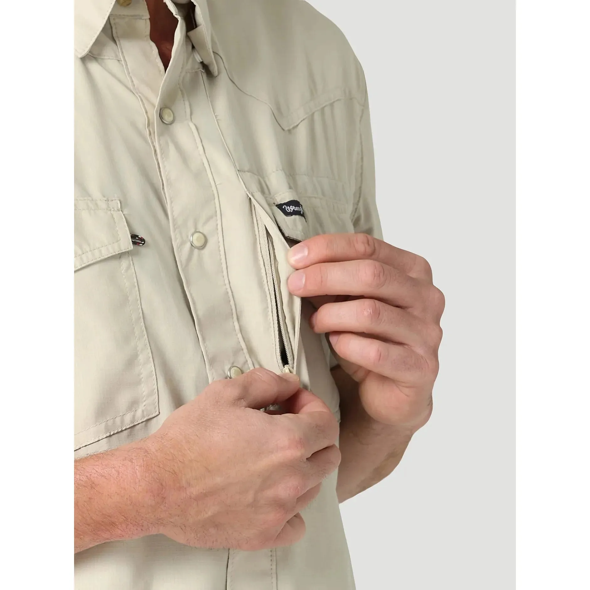 Men's Wrangler Performance Snap Long Sleeve Solid Shirt 112323768