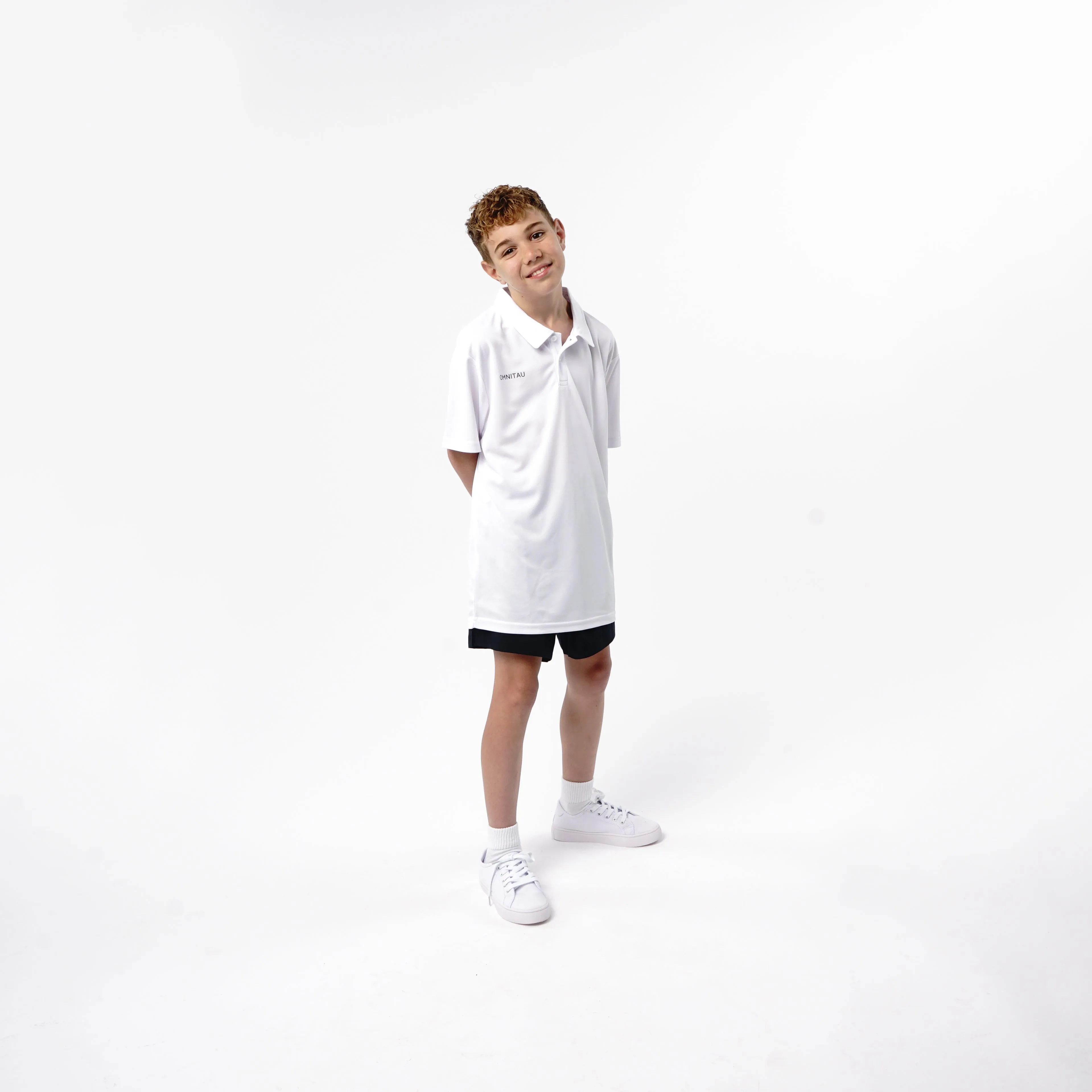 Omnitau Kid's Team Sports Breathable Technical Polo - White