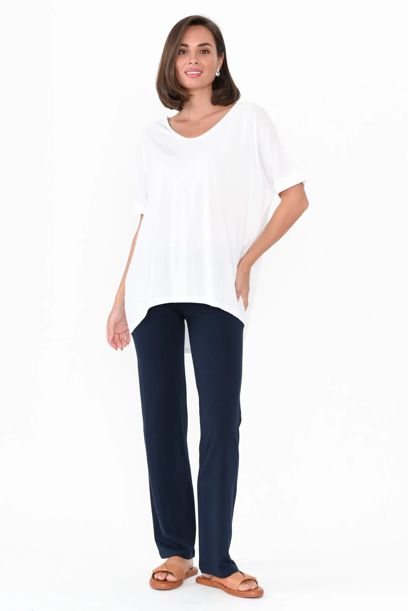 Pamela Dark Navy Bamboo Pants