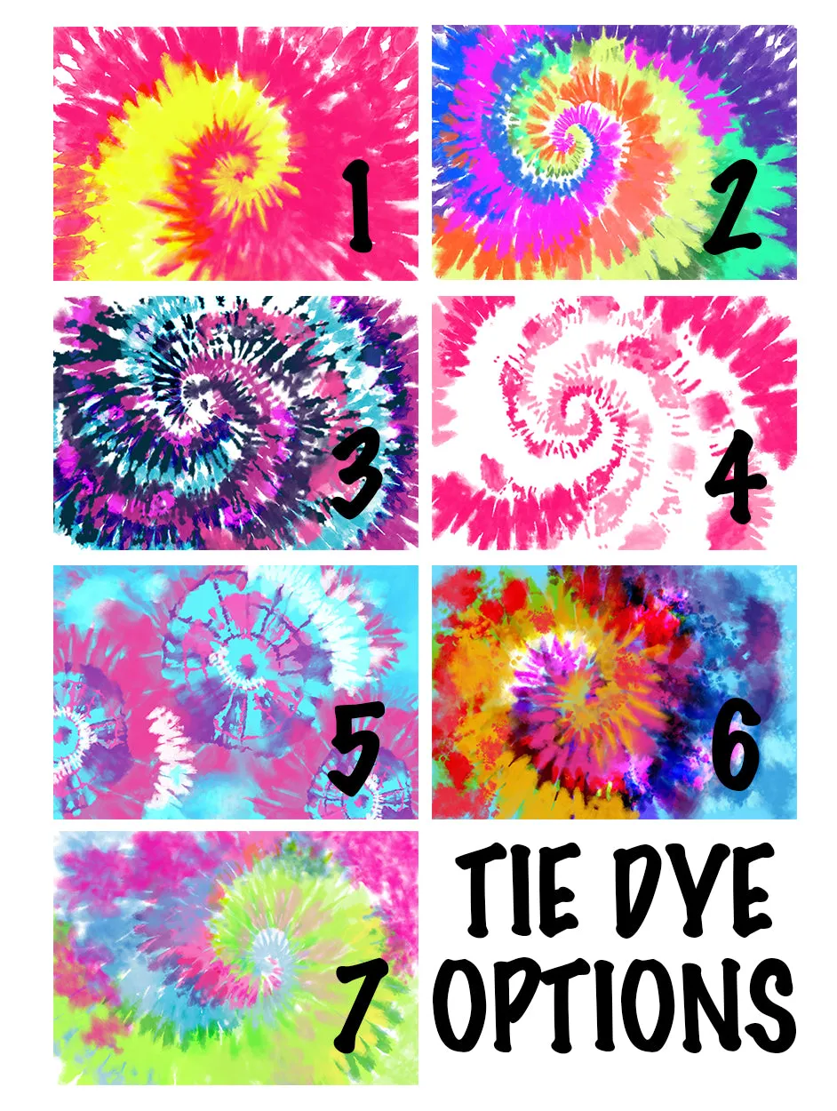 Personalized Paw Print Knee High Socks - Tie Dye Background