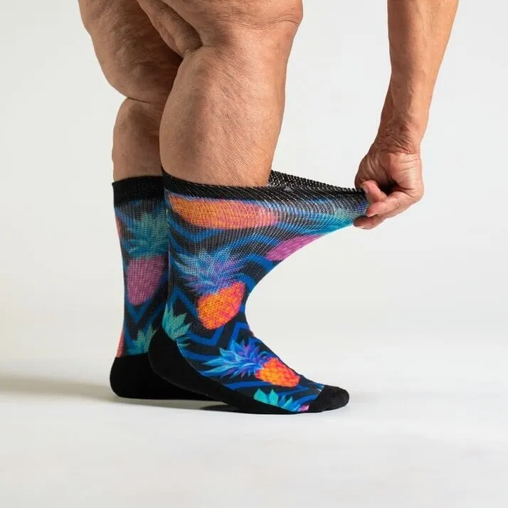 Pineapple Party EasyStretch™ Diabetic Socks