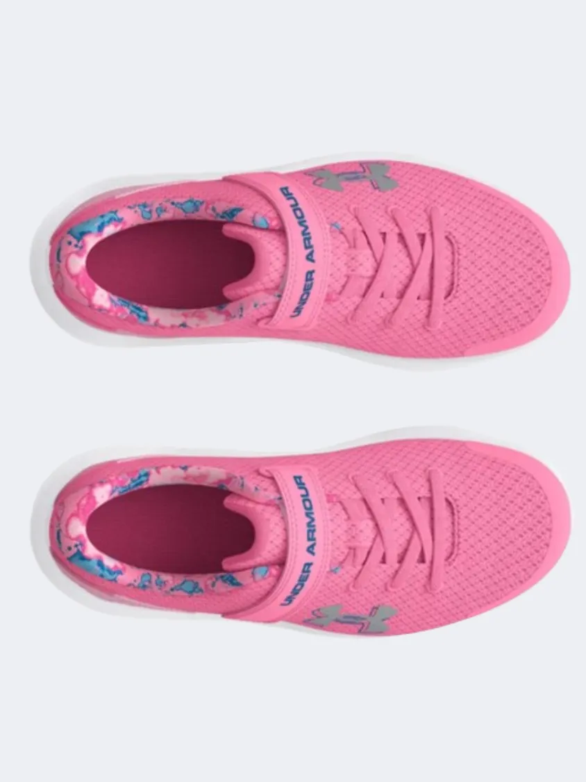 Under Armour Surge 4 Ac Ps Girls Running Shoes Sunset Pink/Silver