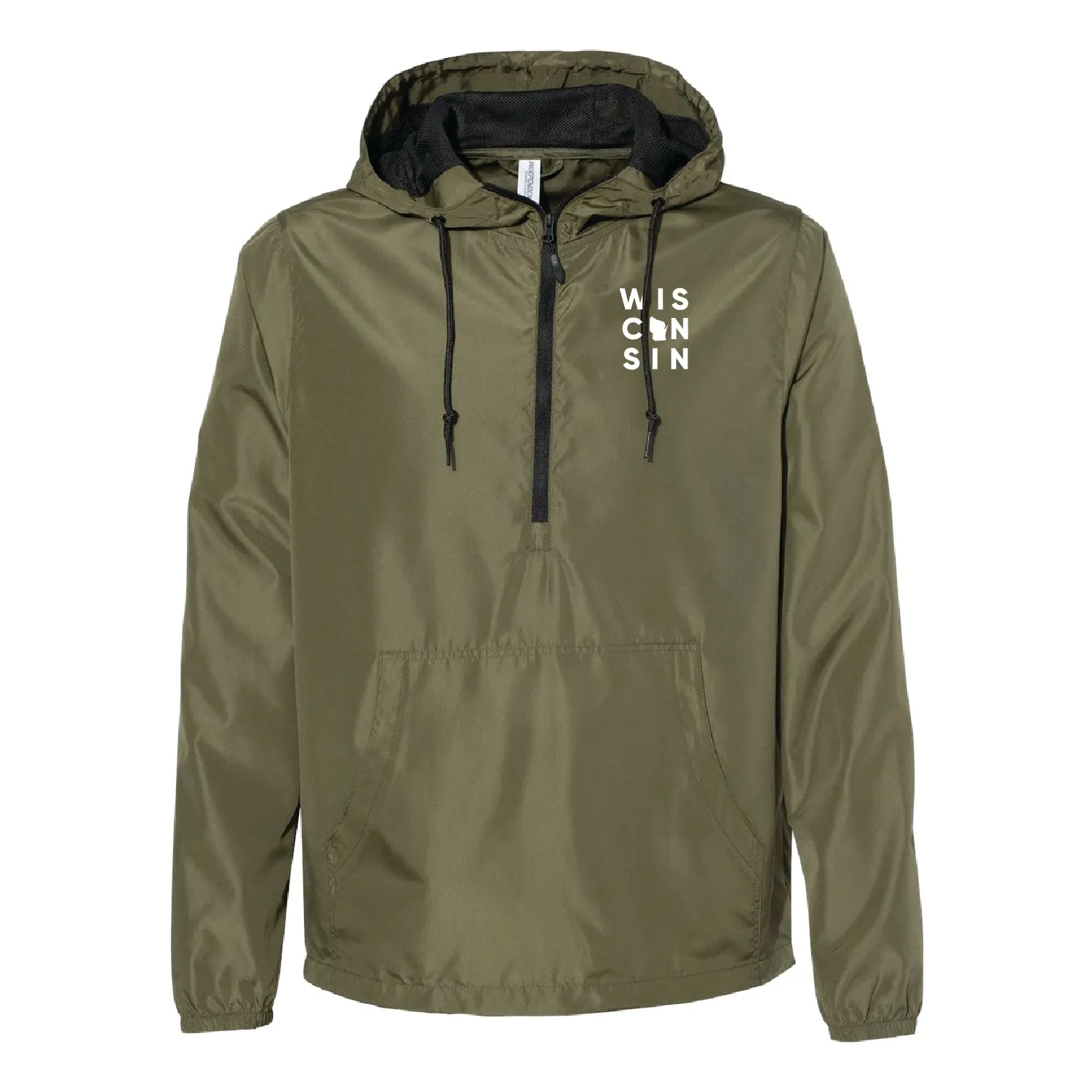 WI16 Unisex Lightweight Quarter-Zip Windbreaker Pullover Jacket