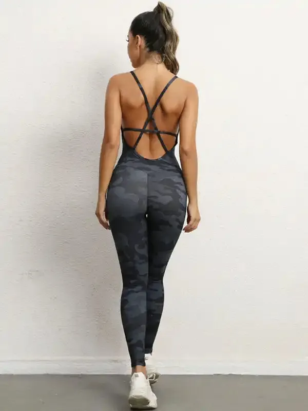 Women’s sexy backless yoga fitness jumpsuit